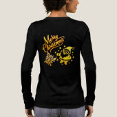 Gouden Kerstman & Boom Kerstontwerp Tri-Blend Shirt (Achterkant)