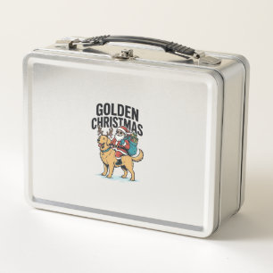 Gouden Kerstman die Retriever T-shirt rijdt Desi