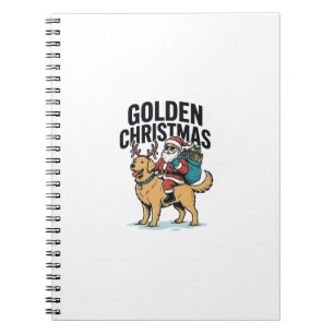 Gouden Kerstman die Retriever Truit Draagt Shirt D Notitieboek