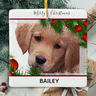 Gouden Kerstman met wederkerigheid — Cute Dog Pu Keramisch Ornament