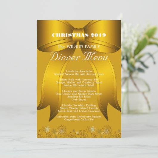 Gouden Kerstmenu Aangepast Menu (Staand voorkant)