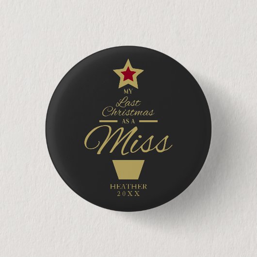 Gouden Kerstmis als Miss Quote Future MRS. Ronde Button 3,2 Cm (Voorkant)