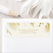 Gouden Kerstmis bladeren etiketten (Insitu)