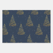 Gouden Kerstmis Decoratie Patroon Inpakpapier Vel (Voorkant 3)