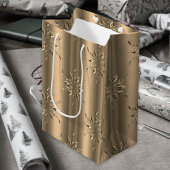 Gouden Kerstmis Elegantie Sneeuwvlokken Medium Cadeauzakje