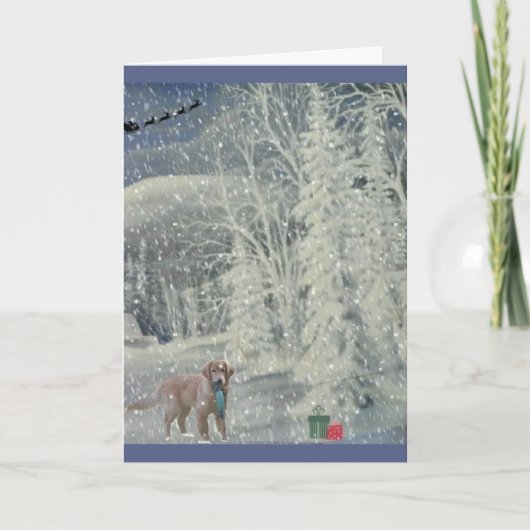 Gouden Kerstmis Feestdagen Kaart (Voorkant)