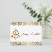 Gouden Kerstmis Feestdagenkaart (Staand voorkant)