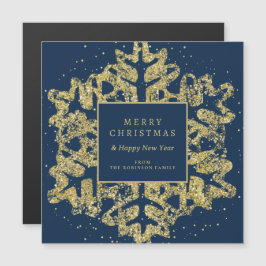 Gouden Kerstmis Glitter Sneeuwvlok Corporate Navy