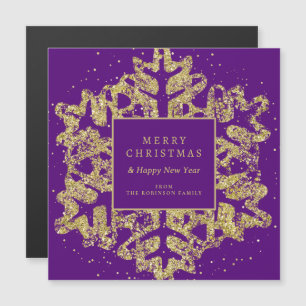 Gouden Kerstmis Glitter Sneeuwvlok Corporate Paars