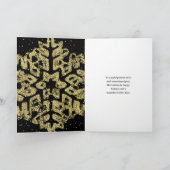 Gouden Kerstmis Glitter Sneeuwvlok Corporate Zwart Feestdagen Kaart (Binnen)