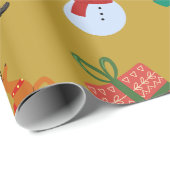 Gouden Kerstmis Iconen Cadeaupapier (Rol Hoek)