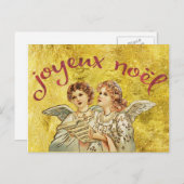 Gouden Kerstmis, Joyeux Noel Groeten Feestdagenkaart (Voorkant / Achterkant)