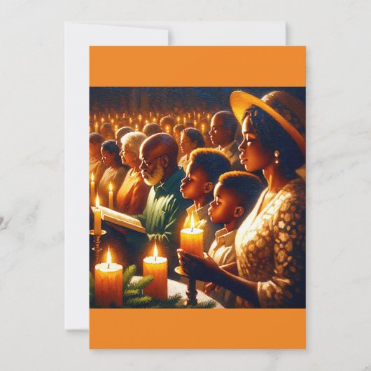 Gouden Kerstmis Koor Viering Feestdagenkaart (Voorkant)