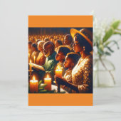 Gouden Kerstmis Koor Viering Feestdagenkaart (Staand voorkant)