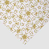 Gouden Kerstmis Luxe Patroon Sterren Glitter Tissuepapier (Detail)