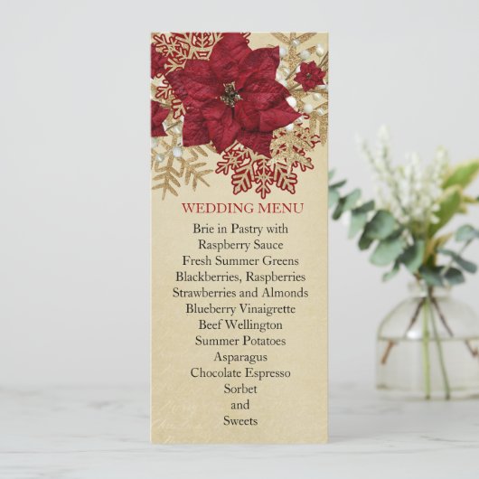 Gouden Kerstmis Miracle Bruiloft Menu (Staand voorkant)