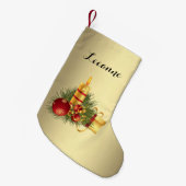 Gouden Kerstmis Naam Kleine Kerstsok (Voorkant (Hangend))