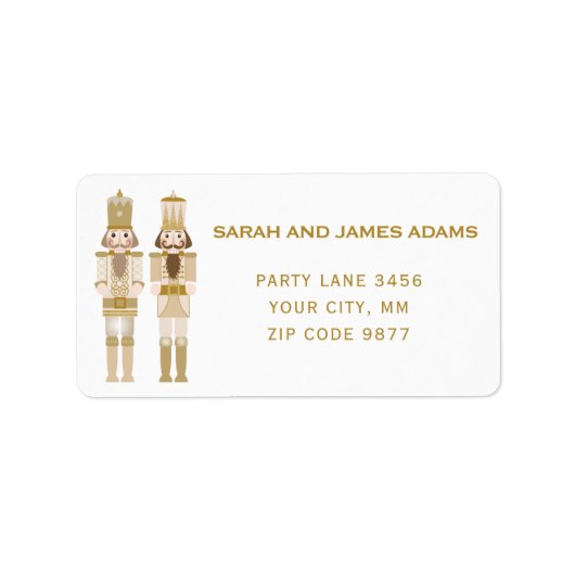 GOUDEN KERSTMIS NOTENKRAKER ADRES STICKER (Voorkant)