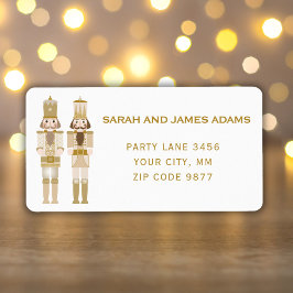 GOUDEN KERSTMIS NOTENKRAKER ADRES STICKER