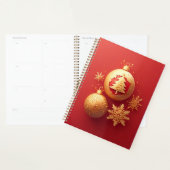 Gouden Kerstmis Rode Ornament Planner (Display)