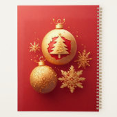 Gouden Kerstmis Rode Ornament Planner (Achterkant)