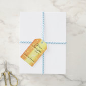 Gouden Kerstmis Schrift Cadeaulabel (Met Touw)