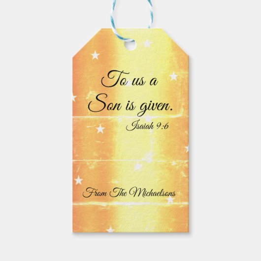 Gouden Kerstmis Schrift Cadeaulabel (Voorkant)