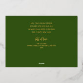 Gouden Kerstmis Script Folie Feestdagenkaart (Achterkant)