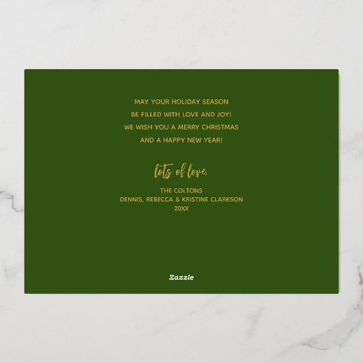 Gouden Kerstmis Script Folie Feestdagenkaart (Achterkant)