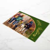 Gouden Kerstmis Script Folie Feestdagenkaart (Gedraaid)