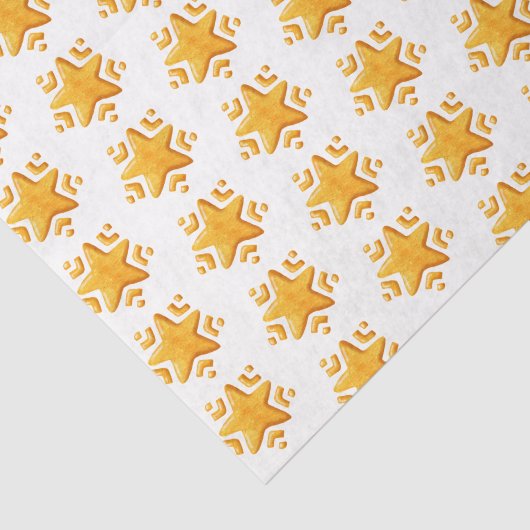 Gouden Kerstmis Sneeuw Patroon Tissuepapier (Detail)