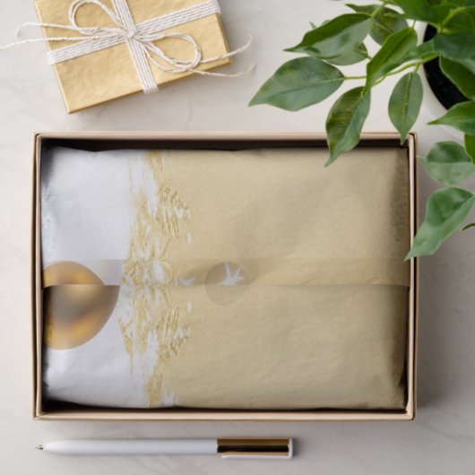 Gouden Kerstmis Sneeuwman Vakantie Weefsel Papier (Geschenk)