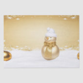 Gouden Kerstmis Sneeuwman Vakantie Weefsel Papier (Voorkant)