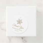 Gouden Kerstmis Sneeuwvlokken Winter Bruiloft Dank Bedankjes Labels (In situ)
