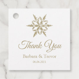 Gouden Kerstmis Sneeuwvlokken Winter Bruiloft Dank Bedankjes Labels