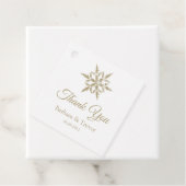Gouden Kerstmis Sneeuwvlokken Winter Bruiloft Dank Bedankjes Labels (In situ)