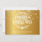 Gouden Kerstmis Sneeuwvlokken Zakelijk  Feestdagenkaart (Voorkant)