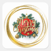 Gouden Kerstmis Sticker (Voorkant)