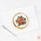 Gouden Kerstmis Sticker (Envelop)