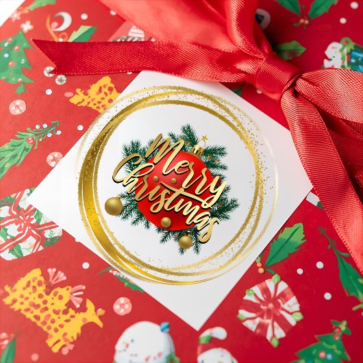 Gouden Kerstmis Sticker