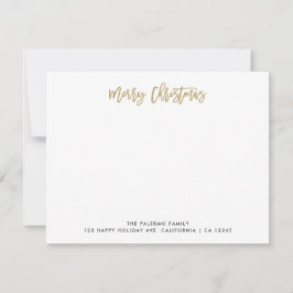 Gouden Kerstmis Typografie Klassieke Familie Notitiekaartje