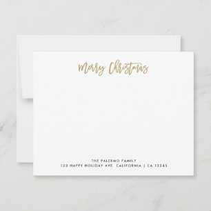 Gouden Kerstmis Typografie Klassieke Familie Notitiekaartje