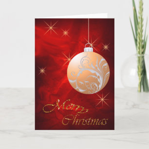Gouden Kerstmis van de Sterren van de Bol Feestdagen Kaart