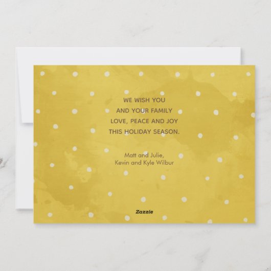 Gouden Kerstmis Vijf Foto's Kerstkaart (Achterkant)