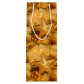 Gouden Kerstmis Wijn Gift Bag Cadeautas (Achterkant)