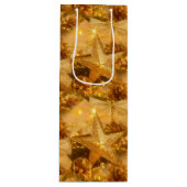 Gouden Kerstmis Wijn Gift Bag Cadeautas (Voorkant)