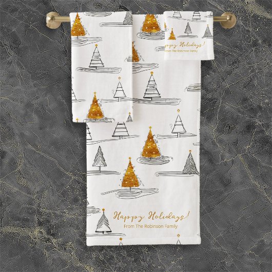 Gouden Kerstmispatroon#5 ID1009 Bad Handdoek