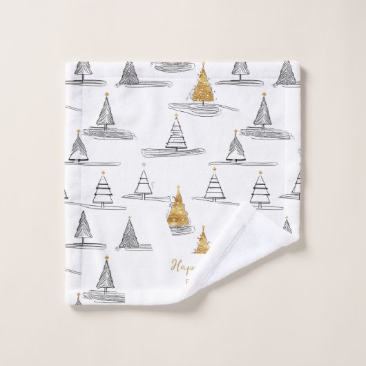 Gouden Kerstmispatroon#5 ID1009 Bad Handdoek (Wasdoekje)