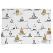 Gouden Kerstmispatroon#5 ID1009 Groot Cadeauzakje (Voorkant)