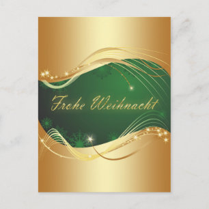 Gouden kerstmotief met groene achtergrond briefkaart